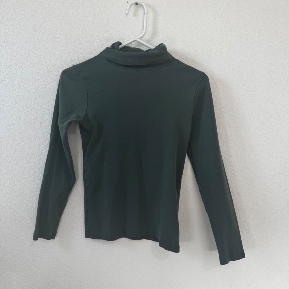 J Crew Perfect Fit Knit Turtleneck Long Sleeve Top‎ Olive Green Size S